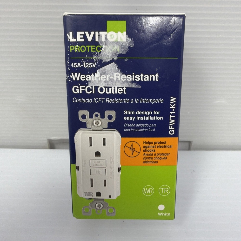 Leviton 15A 125V Duplex Self-Test Tamper Resistant/Weather Resistant GFCI Outlet